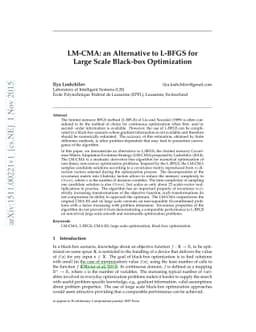 LM-CMA: an Alternative to L-BFGS for Large Scale Black-box Optimization