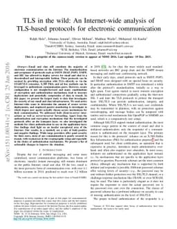 TLS in the wild: an Internet-wide analysis of TLS-based protocols for
  electronic communication