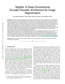 SegNet: A Deep Convolutional Encoder-Decoder Architecture for Image
  Segmentation
