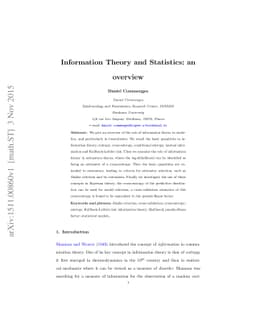 Information Theory and Statistics: an overview