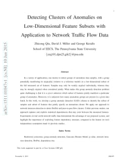 Detecting Clusters of Anomalies on Low-Dimensional Feature Subsets with
  Application to Network Traffic Flow Data