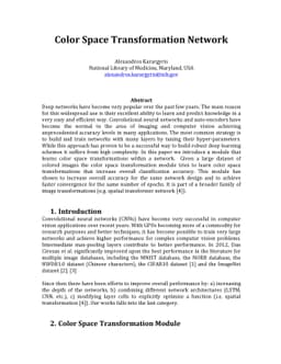 Color Space Transformation Network