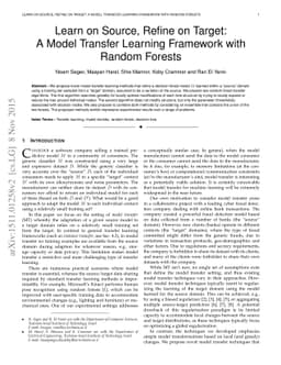 Learn on Source, Refine on Target:A Model Transfer Learning Framework
  with Random Forests
