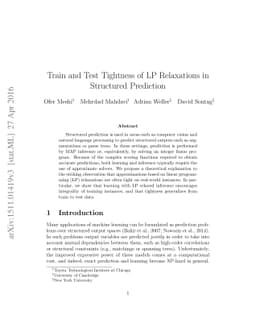 Train and Test Tightness of LP Relaxations in Structured Prediction