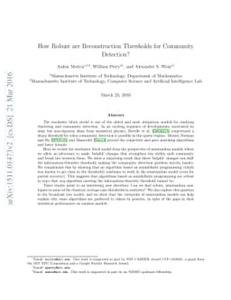 How Robust are Reconstruction Thresholds for Community Detection?
