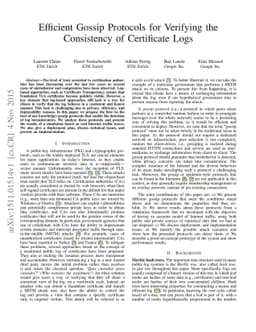 Efficient Gossip Protocols for Verifying the Consistency of Certificate
  Logs