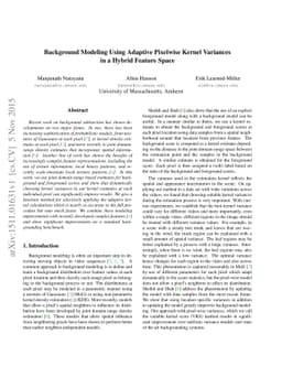 Background Modeling Using Adaptive Pixelwise Kernel Variances in a
  Hybrid Feature Space