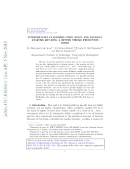 Interpretable classifiers using rules and Bayesian analysis: Building a
  better stroke prediction model