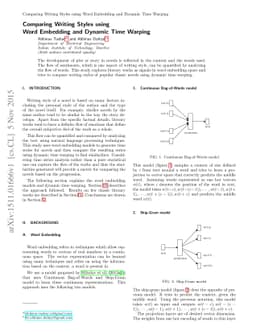 Comparing Writing Styles using Word Embedding and Dynamic Time Warping