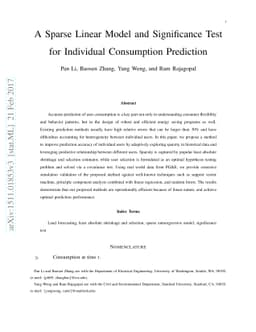 A Sparse Linear Model and Significance Test for Individual Consumption
  Prediction