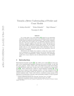 Towards a Better Understanding of Predict and Count Models