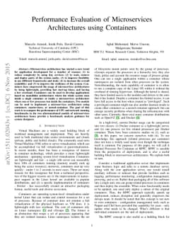 Performance Evaluation of Microservices Architectures using Containers