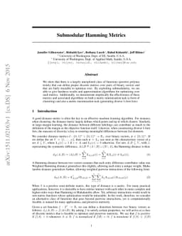 Submodular Hamming Metrics