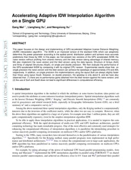 Accelerating Adaptive IDW Interpolation Algorithm on a Single GPU