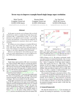 Seven ways to improve example-based single image super resolution