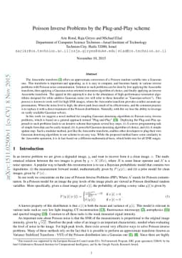Poisson Inverse Problems by the Plug-and-Play scheme