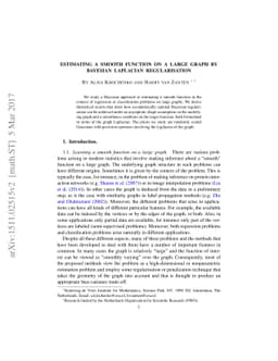 Estimating a smooth function on a large graph by Bayesian Laplacian
  regularisation