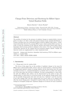 Change-Point Detection and Bootstrap for Hilbert Space Valued Random
  Fields