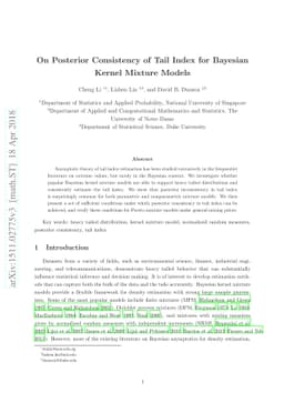 On Posterior Consistency of Tail Index for Bayesian Kernel Mixture
  Models