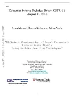 Efficient Construction of Local Parametric Reduced Order Models Using
  Machine Learning Techniques