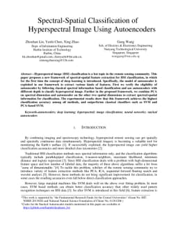 Spectral-Spatial Classification of Hyperspectral Image Using
  Autoencoders