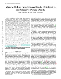 Massive Online Crowdsourced Study of Subjective and Objective Picture
  Quality