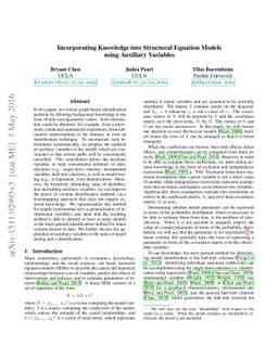 Incorporating Knowledge into Structural Equation Models using Auxiliary
  Variables