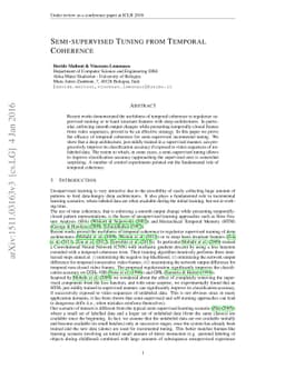 Semi-supervised Tuning from Temporal Coherence
