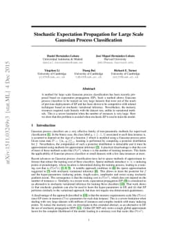 Stochastic Expectation Propagation for Large Scale Gaussian Process
  Classification