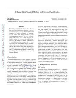 A Hierarchical Spectral Method for Extreme Classification