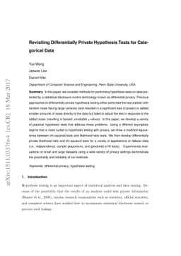 Revisiting Differentially Private Hypothesis Tests for Categorical Data