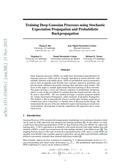 Training Deep Gaussian Processes using Stochastic Expectation
  Propagation and Probabilistic Backpropagation