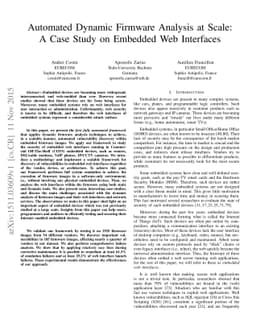 Automated Dynamic Firmware Analysis at Scale: A Case Study on Embedded
  Web Interfaces