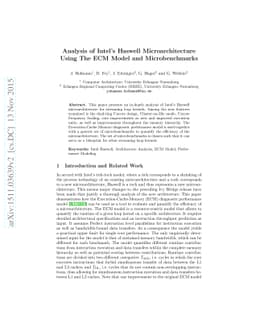 Analysis of Intel's Haswell Microarchitecture Using The ECM Model and
  Microbenchmarks