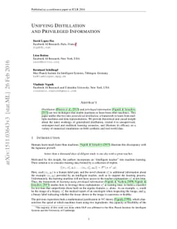 Unifying distillation and privileged information