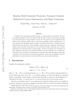 Random Multi-Constraint Projection: Stochastic Gradient Methods for
  Convex Optimization with Many Constraints