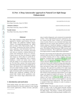 LLNet: A Deep Autoencoder Approach to Natural Low-light Image
  Enhancement