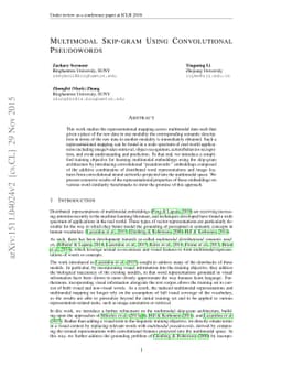 Multimodal Skip-gram Using Convolutional Pseudowords