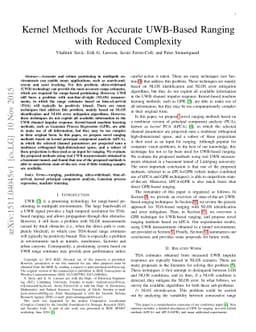 Kernel Methods for Accurate UWB-Based Ranging with Reduced Complexity