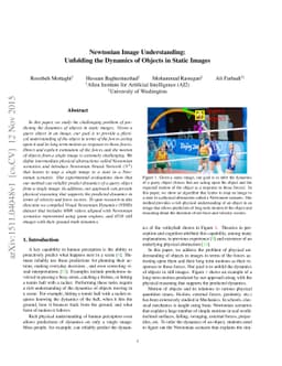 Newtonian Image Understanding: Unfolding the Dynamics of Objects in
  Static Images
