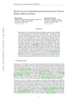 Basic Level Categorization Facilitates Visual Object Recognition