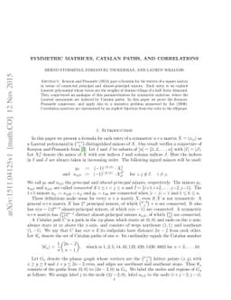 Symmetric matrices, Catalan paths, and correlations