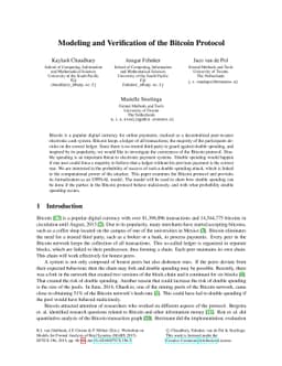 Modeling and Verification of the Bitcoin Protocol