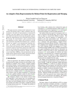 An Adaptive Data Representation for Robust Point-Set Registration and
  Merging