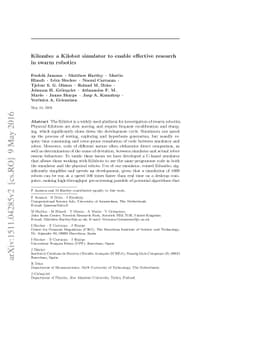 Kilombo: a Kilobot simulator to enable effective research in swarm
  robotics