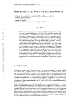 Deep Feature Learning for EEG Recordings