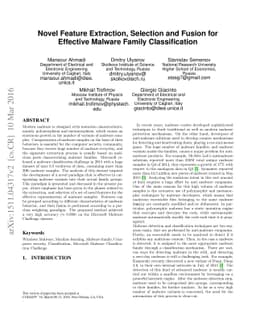 Novel Feature Extraction, Selection and Fusion for Effective Malware
  Family Classification