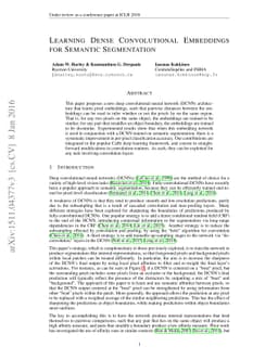 Learning Dense Convolutional Embeddings for Semantic Segmentation
