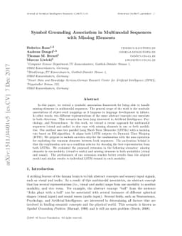 Symbol Grounding Association in Multimodal Sequences with Missing
  Elements