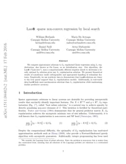 Lass-0: sparse non-convex regression by local search